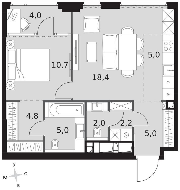 2-BD Apartment Sale, 57.1平方米 at Sydney City, Shenogina Street, 2, Moscow, Russia #1 2-BD Apartment Sale, 57.1平方米 at Sydney City, Shenogina Street, 2, Moscow, Russia #1