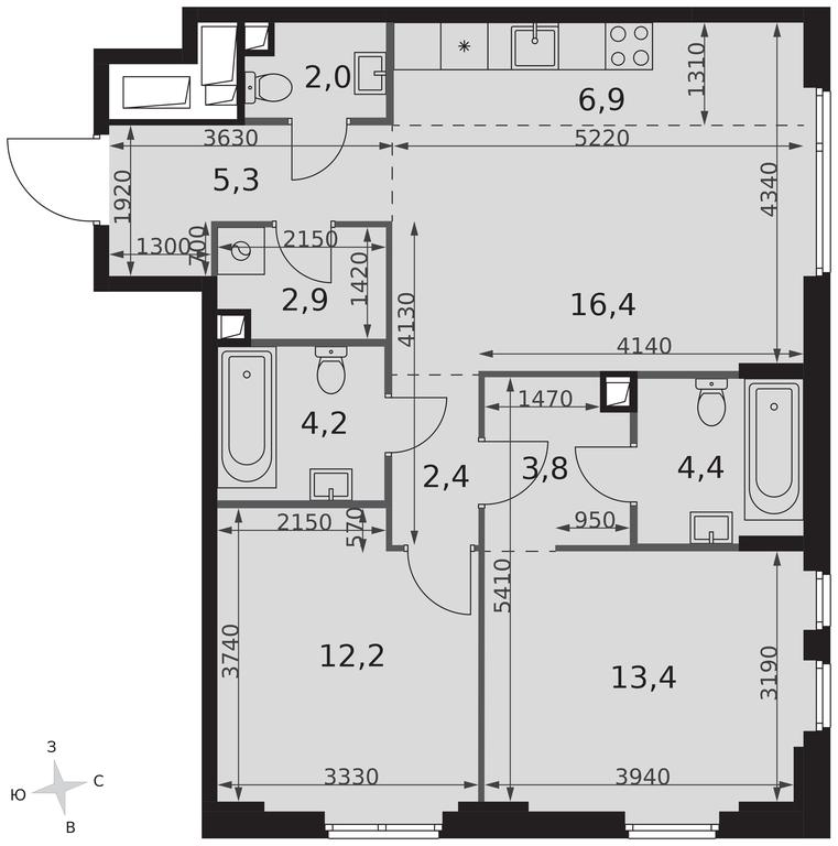 3-BD Apartment Sale, 73.9平方米 at Sydney City, Shenogina Street, 2, Moscow, Russia #2 3-BD Apartment Sale, 73.9平方米 at Sydney City, Shenogina Street, 2, Moscow, Russia #2