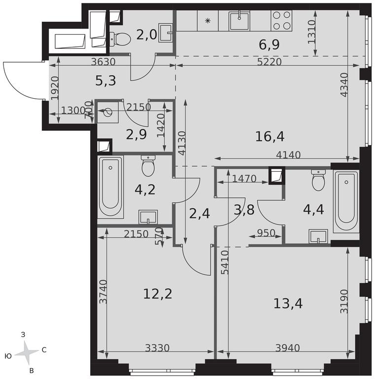 3-BD Apartment Sale, 73.9平方米 at Sydney City, Shenogina Street, 2, Moscow, Russia #2 3-BD Apartment Sale, 73.9平方米 at Sydney City, Shenogina Street, 2, Moscow, Russia #2