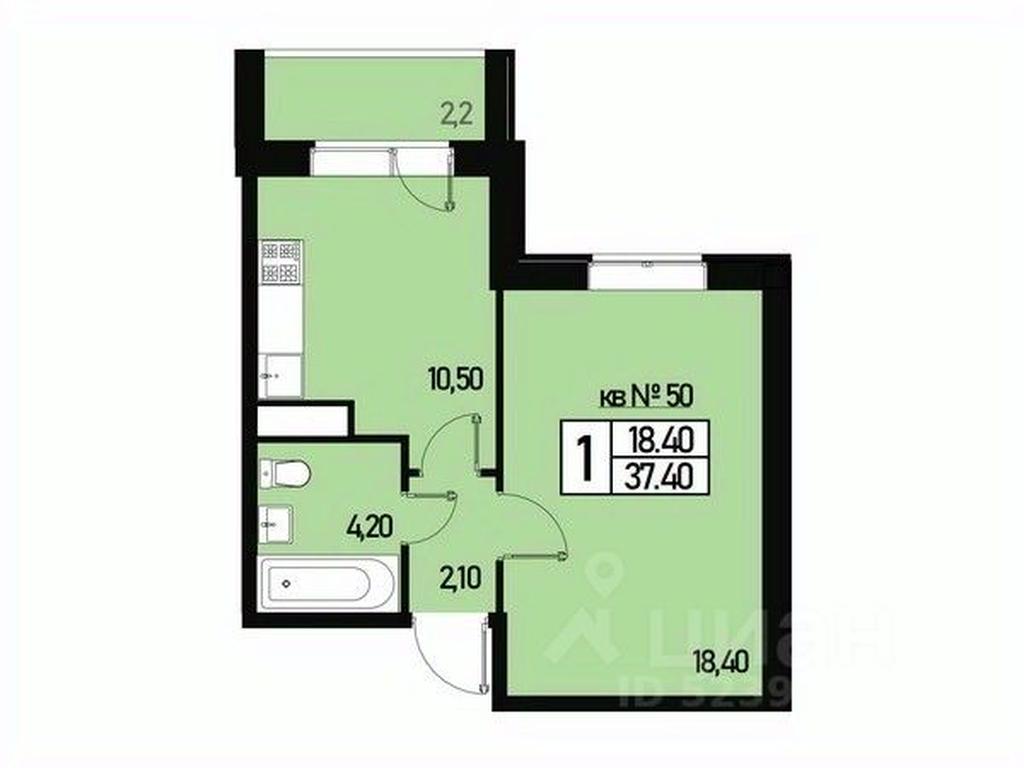 Apartment Sale, 35平方米 at Borisoglebskoe, Generala Donskova Street, Novofyodorovskoye Settlement, Moscow, Russia #1