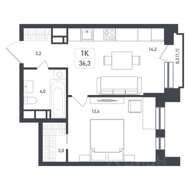 Apartment Sale, 36.3 sq. m. at Novaya Shcherbinka, Borisovka Village, Podolsk City District, Moscow Region, Russia #1 Apartment Sale, 36.3 sq. m. at Novaya Shcherbinka, Borisovka Village, Podolsk City District, Moscow Region, Russia #1