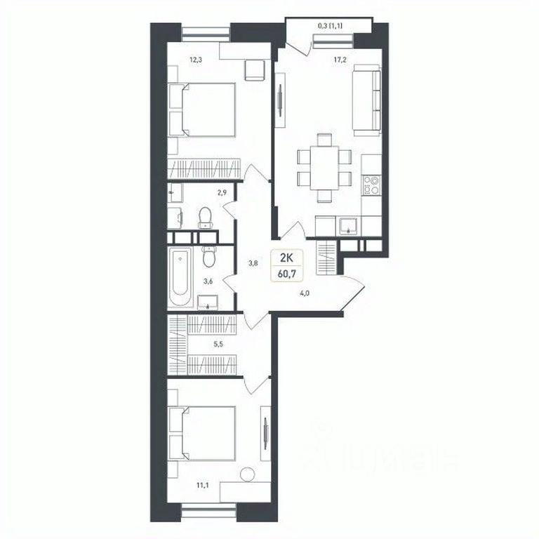 1-BD Apartment Sale, 60.7 sq. m. at Novaya Shcherbinka, Borisovka Village, Podolsk City District, Moscow Region, Russia #1 1-BD Apartment Sale, 60.7 sq. m. at Novaya Shcherbinka, Borisovka Village, Podolsk City District, Moscow Region, Russia #1