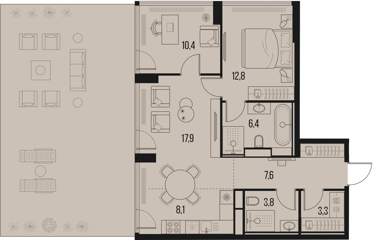 2-BD Apartment Sale, 88.6平方米 at High Life, Letnikovskaya Street, 11/10с1, Moscow, Russia #1 2-BD Apartment Sale, 88.6平方米 at High Life, Letnikovskaya Street, 11/10с1, Moscow, Russia #1