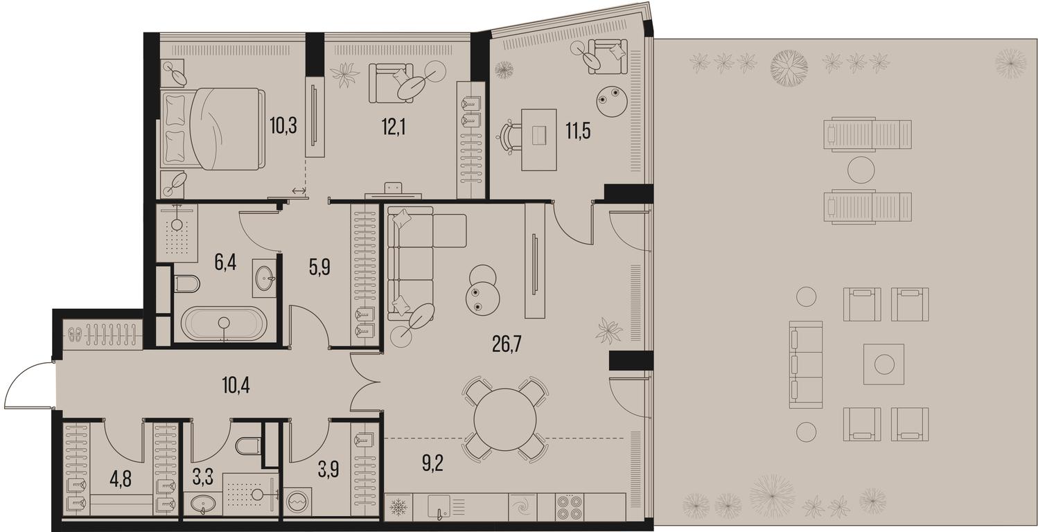 2-BD Apartment Sale, 129平方米 at High Life, Letnikovskaya Street, 11/10с1, Moscow, Russia #1