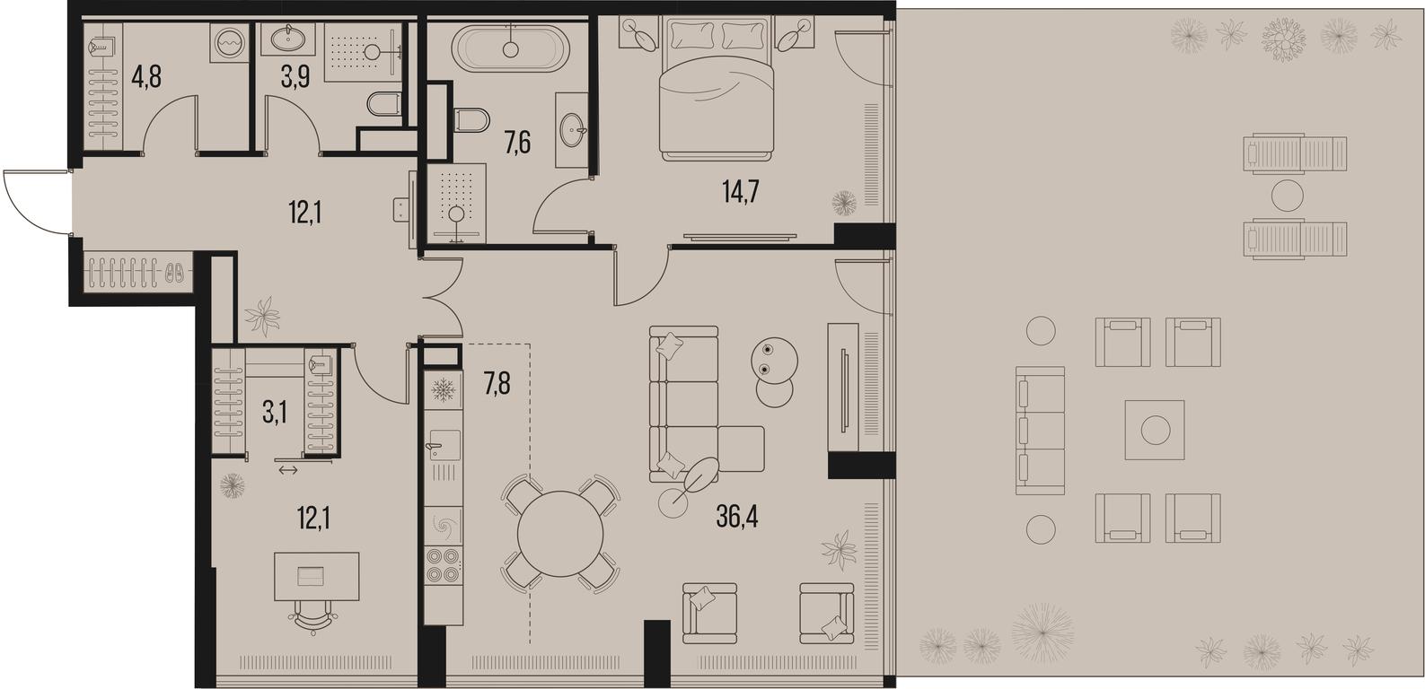 2-BD Apartment Sale, 127 sq. m. at High Life, Letnikovskaya Street, 11/10с1, Moscow, Russia #1