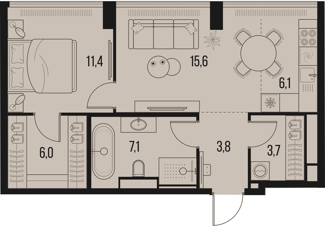 1-BD Apartment Sale, 53.7平方米 at High Life, Letnikovskaya Street, 11/10с1, Moscow, Russia #1 1-BD Apartment Sale, 53.7平方米 at High Life, Letnikovskaya Street, 11/10с1, Moscow, Russia #1
