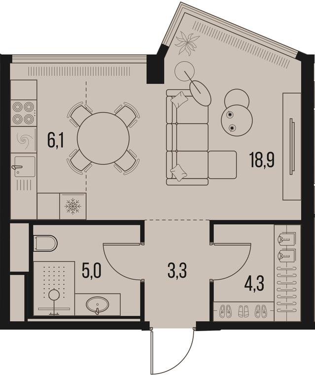 Apartment Sale, 37.6平方米 at High Life, Letnikovskaya Street, 11/10с1, Moscow, Russia #1