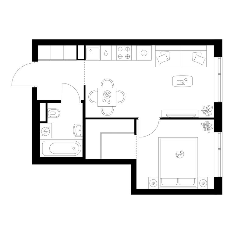 1-BD Apartment Sale, 34.2 sq. m. at Buninskaja naberezhnaja, ZhK Buninskaya Naberezhnaya, Moscow, Russia #1 1-BD Apartment Sale, 34.2 sq. m. at Buninskaja naberezhnaja, ZhK Buninskaya Naberezhnaya, Moscow, Russia #1