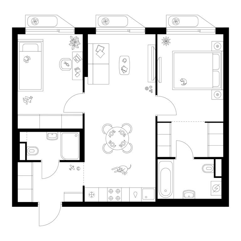 2-BD Apartment Sale, 58.9 sq. m. at Altufevskoe 53, Алтуфьевское шоссе, 53с11, Москва, Россия #1