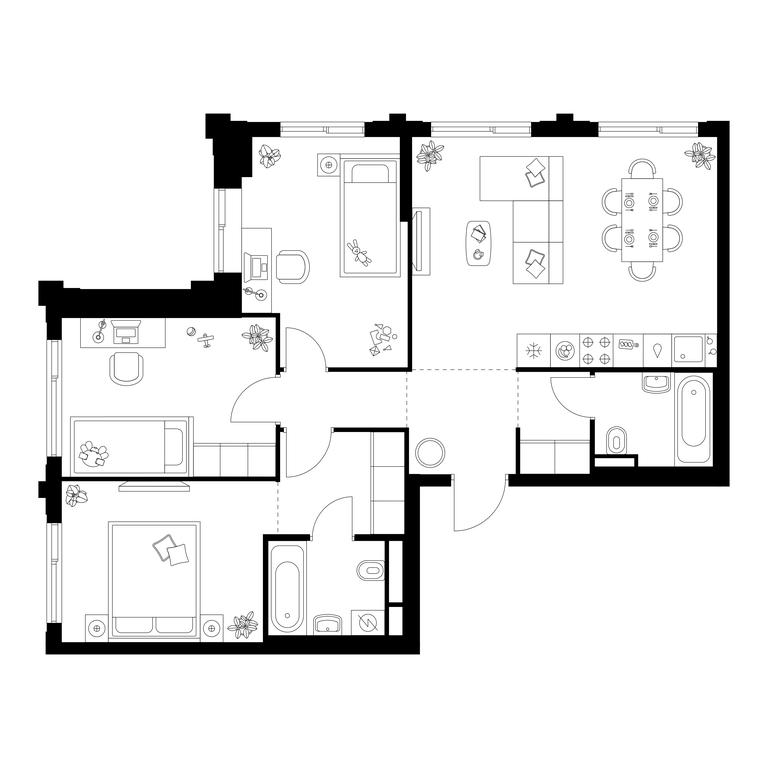 3-BD Apartment Sale, 74.8 sq. m. at Altufevskoe 53, Алтуфьевское шоссе, 53с11, Москва, Россия #1