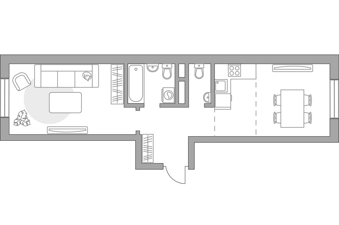 1-BD Apartment Sale, 45.57平方米 at Zhivopisnyi, derevnya Spasskiye Vyselki, 9, Leninskiy City District, Moscow Region, Russia #1