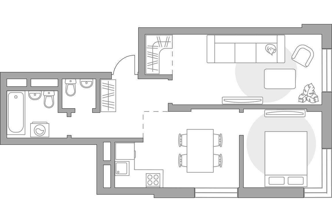 2-BD Apartment Sale, 55.47平方米 at Zhivopisnyi, derevnya Spasskiye Vyselki, 9, Leninskiy City District, Moscow Region, Russia #1