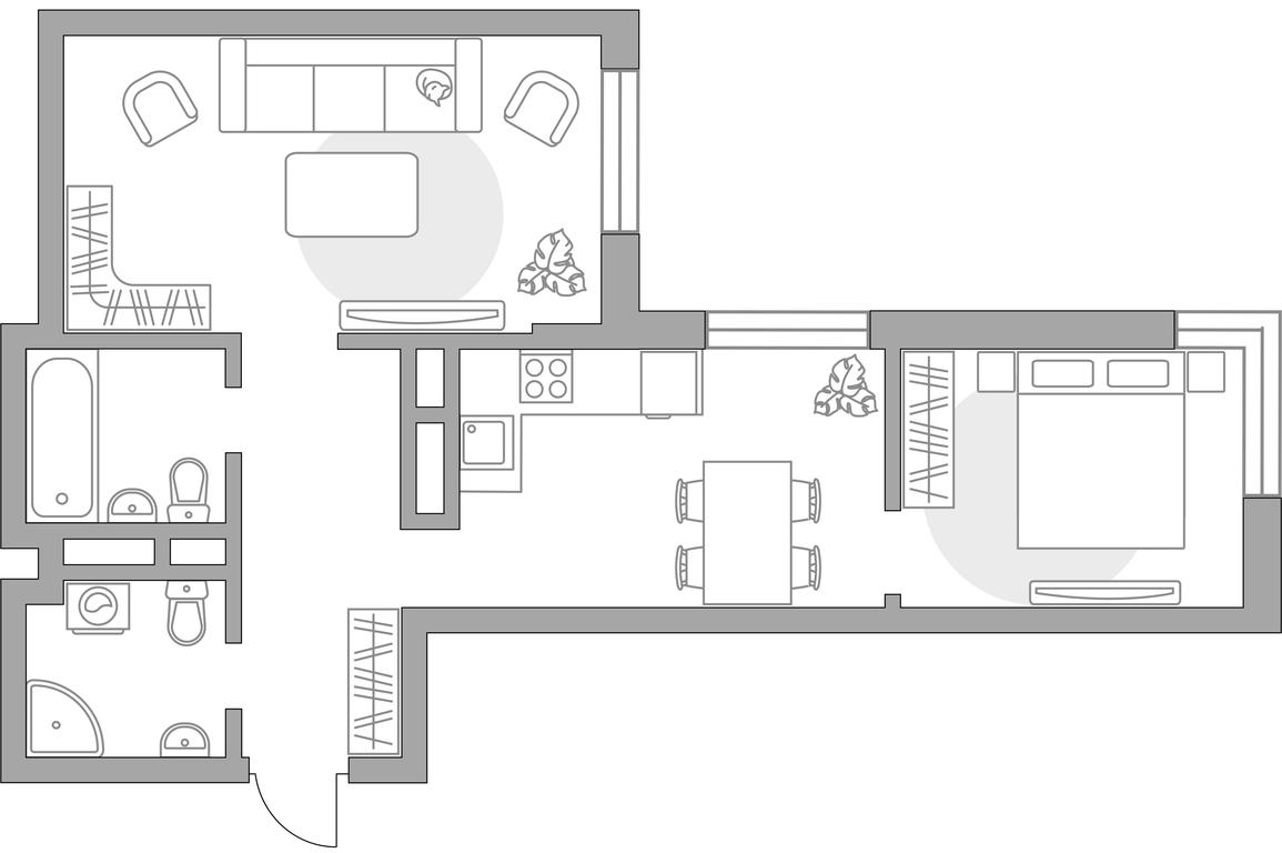 2-BD Apartment Sale, 57.32 sq. m. at Zhivopisnyi, derevnya Spasskiye Vyselki, 9, Leninskiy City District, Moscow Region, Russia #1