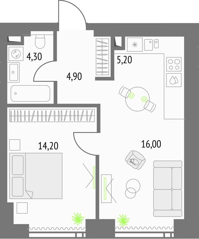 1-BD Apartment Sale, 45.1 sq. m. at Upside Towers, Ogorodny Drive, 4с1, Moscow, Russia #1 1-BD Apartment Sale, 45.1 sq. m. at Upside Towers, Ogorodny Drive, 4с1, Moscow, Russia #1