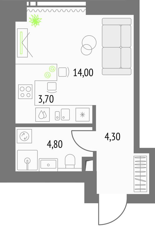 Apartment Sale, 27.4 sq. m. at Upside Towers, Ogorodny Drive, 4с1, Moscow, Russia #1 Apartment Sale, 27.4 sq. m. at Upside Towers, Ogorodny Drive, 4с1, Moscow, Russia #1