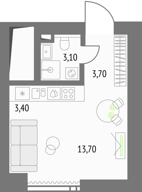 Apartment Sale, 28 sq. m. at Upside Towers, Ogorodny Drive, 4с1, Moscow, Russia #1 Apartment Sale, 28 sq. m. at Upside Towers, Ogorodny Drive, 4с1, Moscow, Russia #1