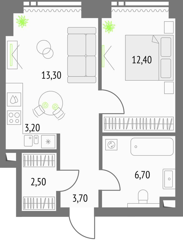 1-BD Apartment Sale, 42.3平方米 at Upside Towers, Ogorodny Drive, 4с1, Moscow, Russia #1 1-BD Apartment Sale, 42.3平方米 at Upside Towers, Ogorodny Drive, 4с1, Moscow, Russia #1