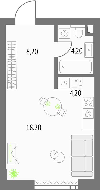 Apartment Sale, 33.1 sq. m. at Upside Towers, Ogorodny Drive, 4с1, Moscow, Russia #1