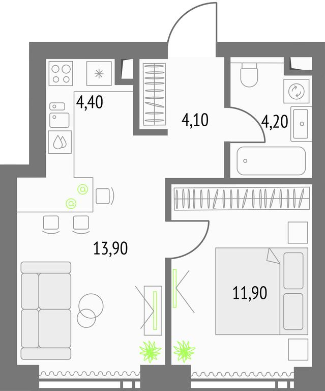 1-BD Apartment Sale, 39.1 sq. m. at Upside Towers, Ogorodny Drive, 4с1, Moscow, Russia #1 1-BD Apartment Sale, 39.1 sq. m. at Upside Towers, Ogorodny Drive, 4с1, Moscow, Russia #1