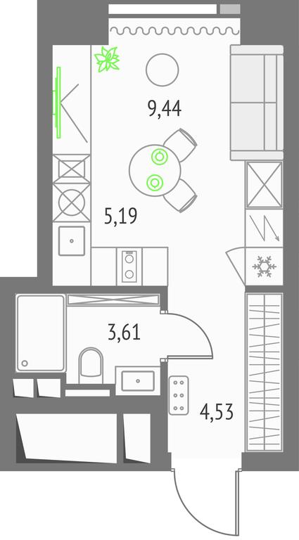 Apartment Sale, 22.77 sq. m. at Upside Towers, Ogorodny Drive, 4с1, Moscow, Russia #1 Apartment Sale, 22.77 sq. m. at Upside Towers, Ogorodny Drive, 4с1, Moscow, Russia #1