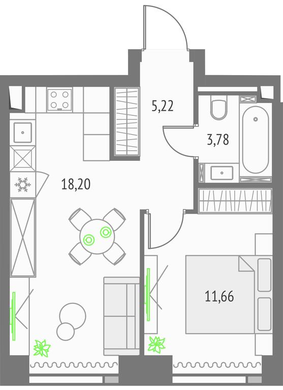 1-BD Apartment Sale, 38.86 sq. m. at Upside Towers, Ogorodny Drive, 4с1, Moscow, Russia #1 1-BD Apartment Sale, 38.86 sq. m. at Upside Towers, Ogorodny Drive, 4с1, Moscow, Russia #1