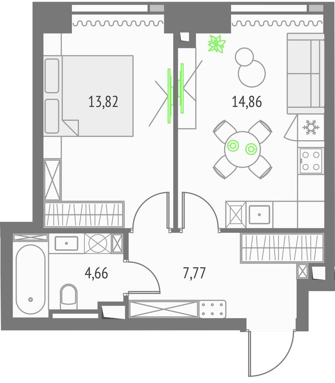 1-BD Apartment Sale, 41.11 sq. m. at Upside Towers, Ogorodny Drive, 4с1, Moscow, Russia #1 1-BD Apartment Sale, 41.11 sq. m. at Upside Towers, Ogorodny Drive, 4с1, Moscow, Russia #1