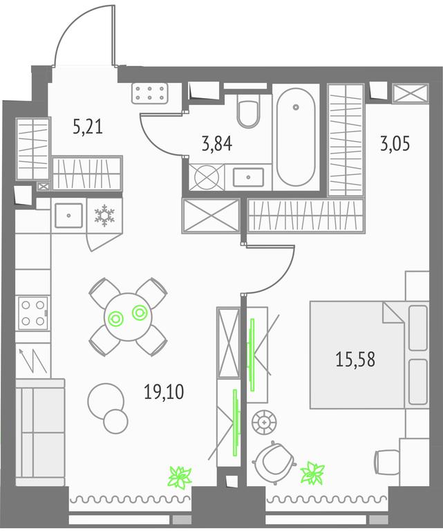 1-BD Apartment Sale, 46.78 sq. m. at Upside Towers, Ogorodny Drive, 4с1, Moscow, Russia #1 1-BD Apartment Sale, 46.78 sq. m. at Upside Towers, Ogorodny Drive, 4с1, Moscow, Russia #1