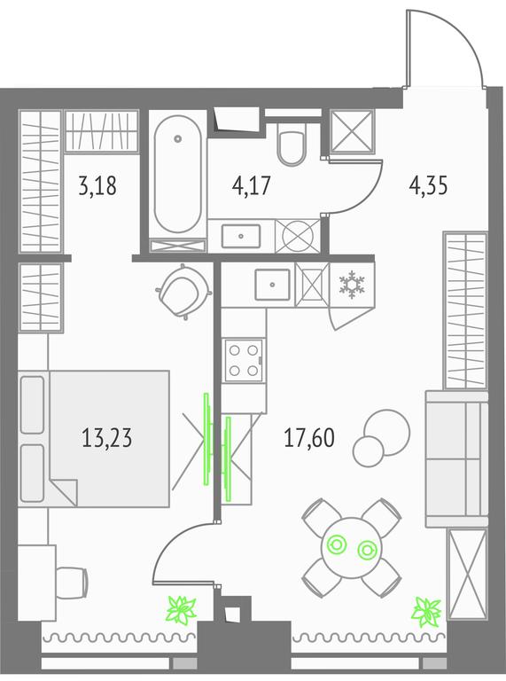 1-BD Apartment Sale, 42.53 sq. m. at Upside Towers, Ogorodny Drive, 4с1, Moscow, Russia #1 1-BD Apartment Sale, 42.53 sq. m. at Upside Towers, Ogorodny Drive, 4с1, Moscow, Russia #1