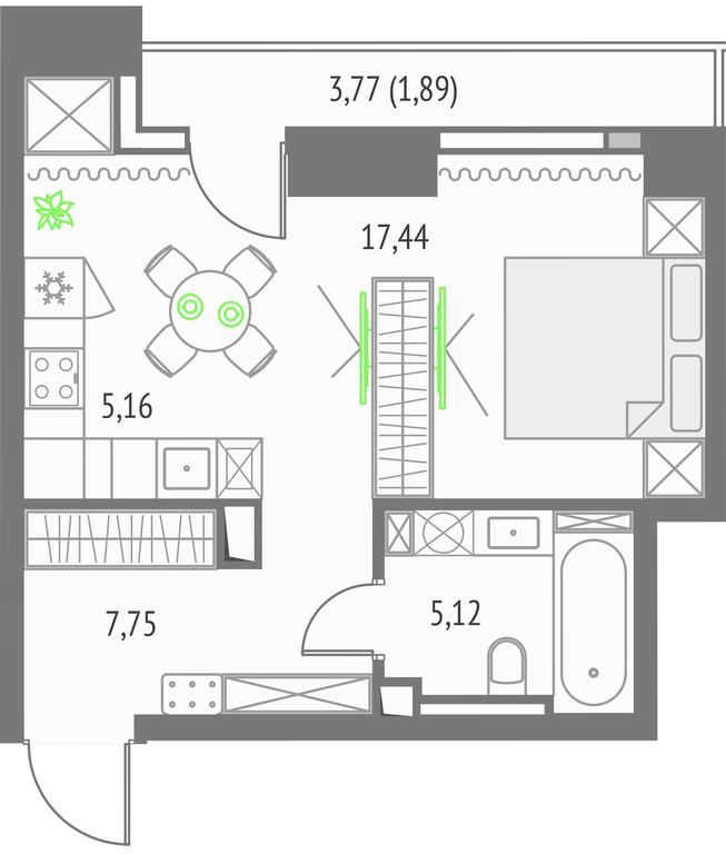 Apartment Sale, 35.47 sq. m. at Upside Towers, Ogorodny Drive, 4с1, Moscow, Russia #1