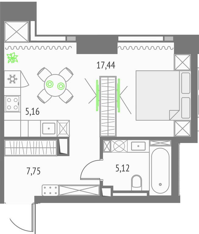 Apartment Sale, 35.47平方米 at Upside Towers, Ogorodny Drive, 4с1, Moscow, Russia #1 Apartment Sale, 35.47平方米 at Upside Towers, Ogorodny Drive, 4с1, Moscow, Russia #1