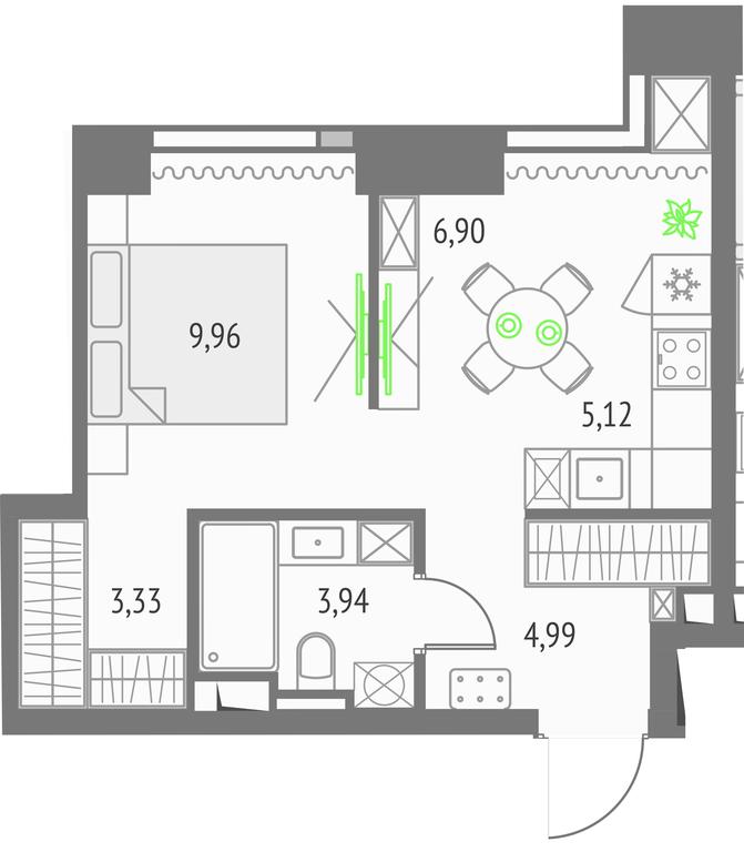Apartment Sale, 34.24平方米 at Upside Towers, Ogorodny Drive, 4с1, Moscow, Russia #1