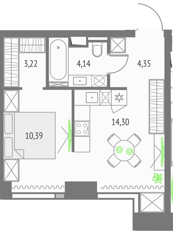 Apartment Sale, 36.4平方米 at Upside Towers, Ogorodny Drive, 4с1, Moscow, Russia #1 Apartment Sale, 36.4平方米 at Upside Towers, Ogorodny Drive, 4с1, Moscow, Russia #1