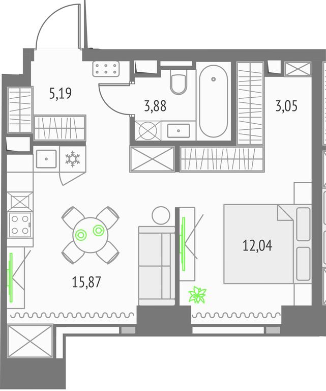Apartment Sale, 40.03 sq. m. at Upside Towers, Ogorodny Drive, 4с1, Moscow, Russia #1 Apartment Sale, 40.03 sq. m. at Upside Towers, Ogorodny Drive, 4с1, Moscow, Russia #1