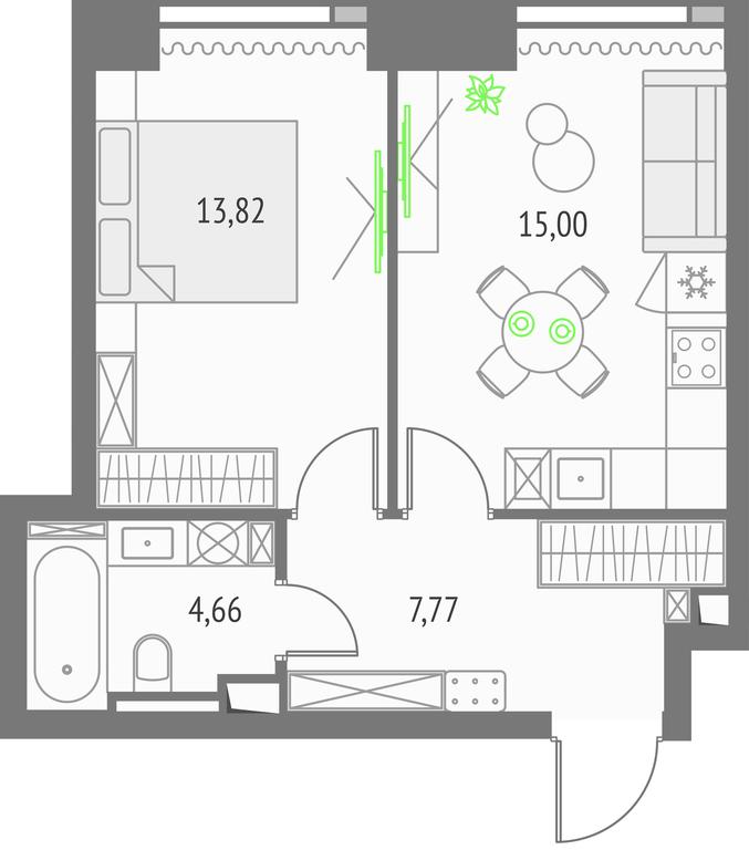 1-BD Apartment Sale, 41.25 sq. m. at Upside Towers, Ogorodny Drive, 4с1, Moscow, Russia #1 1-BD Apartment Sale, 41.25 sq. m. at Upside Towers, Ogorodny Drive, 4с1, Moscow, Russia #1