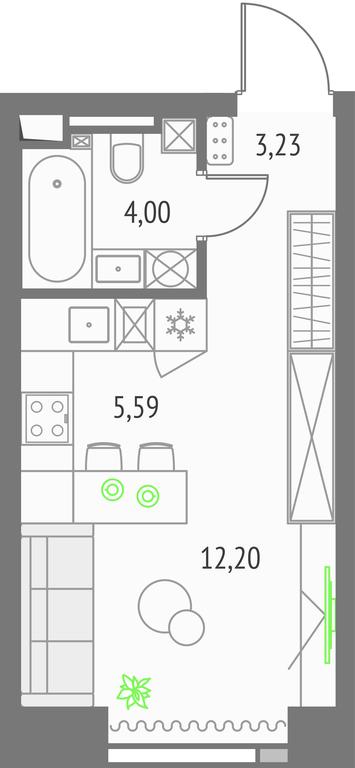 Apartment Sale, 25.02 sq. m. at Upside Towers, Ogorodny Drive, 4с1, Moscow, Russia #1