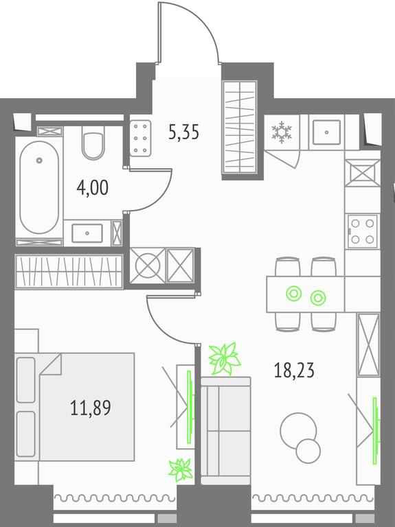 1-BD Apartment Sale, 39.47 sq. m. at Upside Towers, Ogorodny Drive, 4с1, Moscow, Russia #1 1-BD Apartment Sale, 39.47 sq. m. at Upside Towers, Ogorodny Drive, 4с1, Moscow, Russia #1