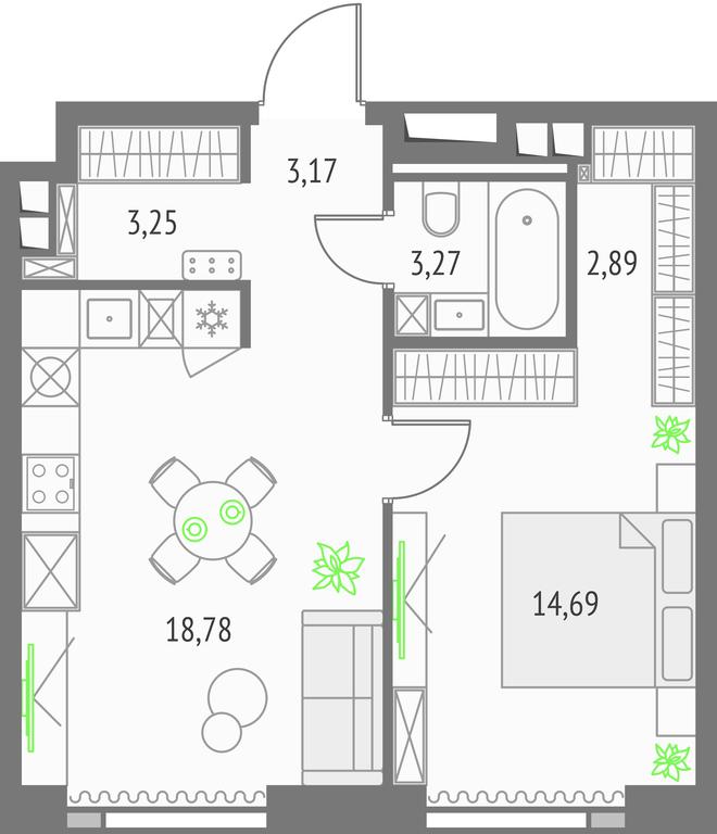 1-BD Apartment Sale, 46.05 sq. m. at Upside Towers, Ogorodny Drive, 4с1, Moscow, Russia #1 1-BD Apartment Sale, 46.05 sq. m. at Upside Towers, Ogorodny Drive, 4с1, Moscow, Russia #1