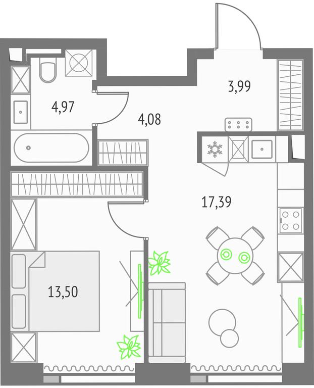 1-BD Apartment Sale, 43.93 sq. m. at Upside Towers, Ogorodny Drive, 4с1, Moscow, Russia #1 1-BD Apartment Sale, 43.93 sq. m. at Upside Towers, Ogorodny Drive, 4с1, Moscow, Russia #1