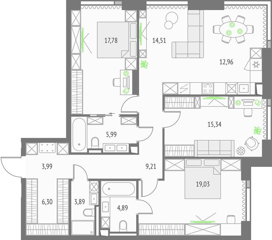 3-BD Apartment Sale, 113.89 sq. m. at Upside Towers, Ogorodny Drive, 4с1, Moscow, Russia #1 3-BD Apartment Sale, 113.89 sq. m. at Upside Towers, Ogorodny Drive, 4с1, Moscow, Russia #1