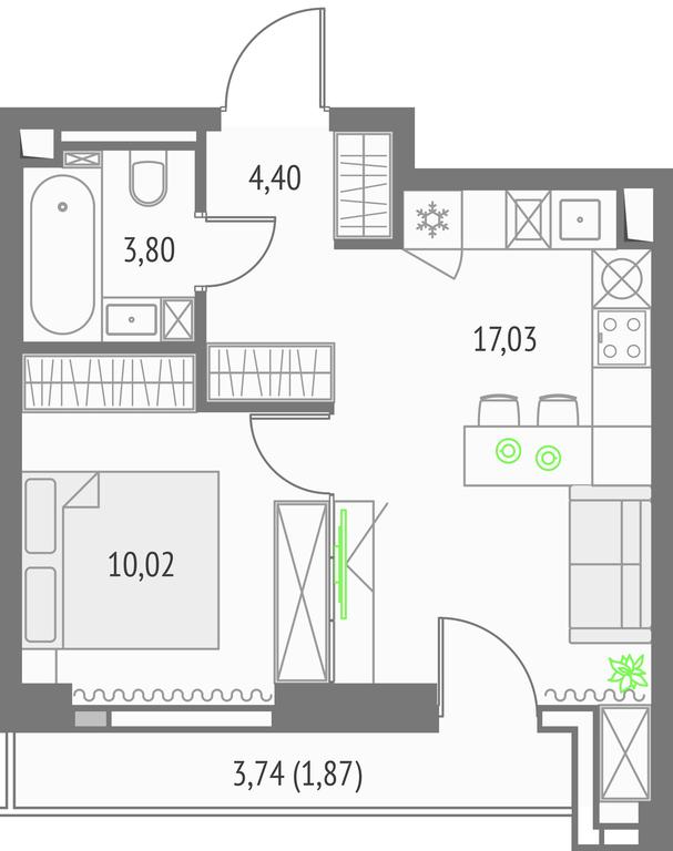 Apartment Sale, 35.25平方米 at Upside Towers, Ogorodny Drive, 4с1, Moscow, Russia #1 Apartment Sale, 35.25平方米 at Upside Towers, Ogorodny Drive, 4с1, Moscow, Russia #1