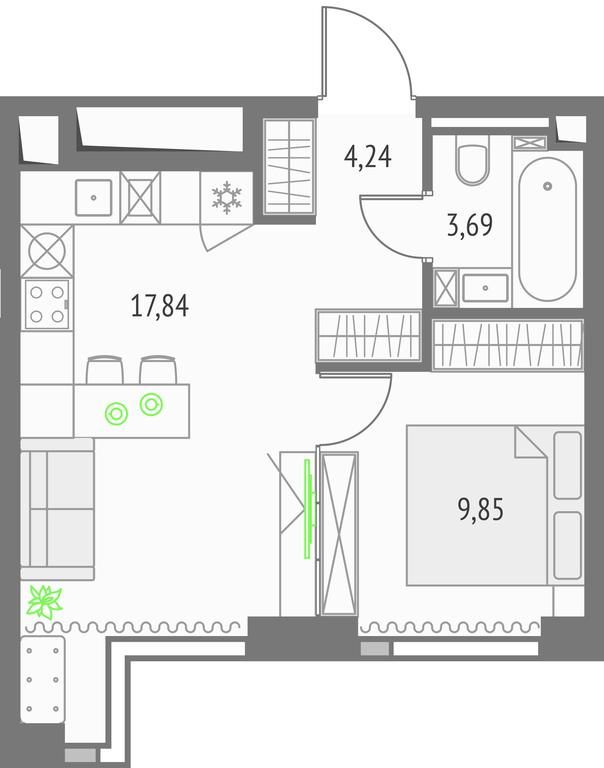 Apartment Sale, 35.62 sq. m. at Upside Towers, Ogorodny Drive, 4с1, Moscow, Russia #1 Apartment Sale, 35.62 sq. m. at Upside Towers, Ogorodny Drive, 4с1, Moscow, Russia #1