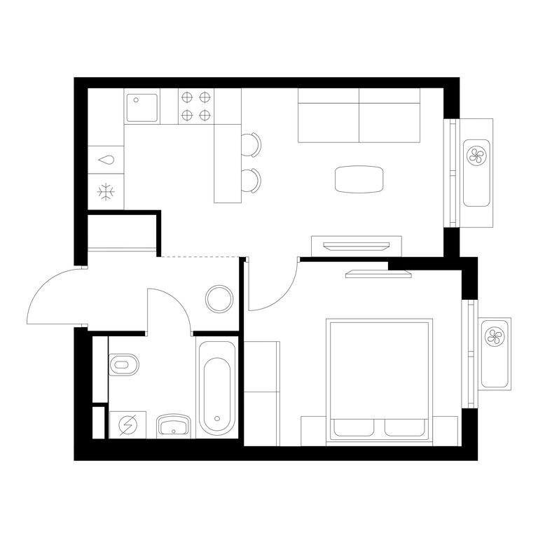 1-BD Apartment Sale, 34.1平方米 at Vostochnoe Butovo, Krymskaya Street, 13, rabochiy posyolok Bobrovo, Leninskiy City District, Moscow Region, Russia #1 1-BD Apartment Sale, 34.1平方米 at Vostochnoe Butovo, Krymskaya Street, 13, rabochiy posyolok Bobrovo, Leninskiy City District, Moscow Region, Russia #1