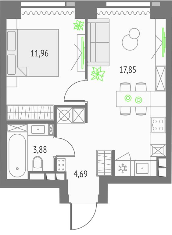 1-BD Apartment Sale, 38.38 sq. m. at Upside Towers, Ogorodny Drive, 4с1, Moscow, Russia #1 1-BD Apartment Sale, 38.38 sq. m. at Upside Towers, Ogorodny Drive, 4с1, Moscow, Russia #1