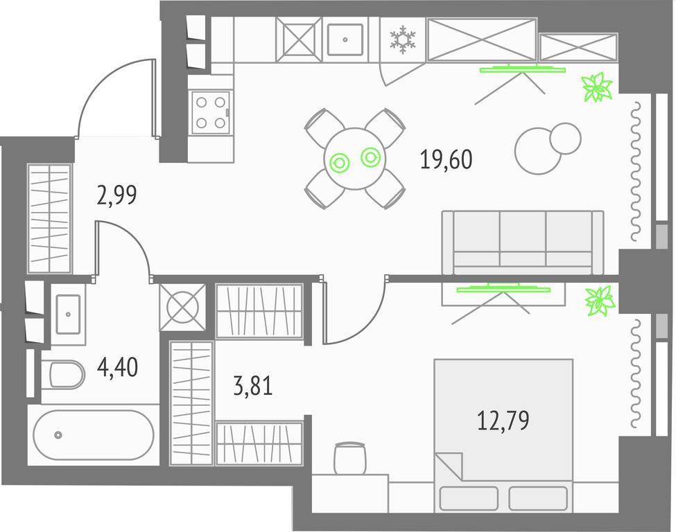 Продажа 1-комн. квартиры, 43,59 м² в ЖК «Upside Towers (Апсайд Тауэрс)», Огородный проезд, 4с1, Москва, Россия #1 Продажа 1-комн. квартиры, 43,59 м² в ЖК «Upside Towers (Апсайд Тауэрс)», Огородный проезд, 4с1, Москва, Россия #1