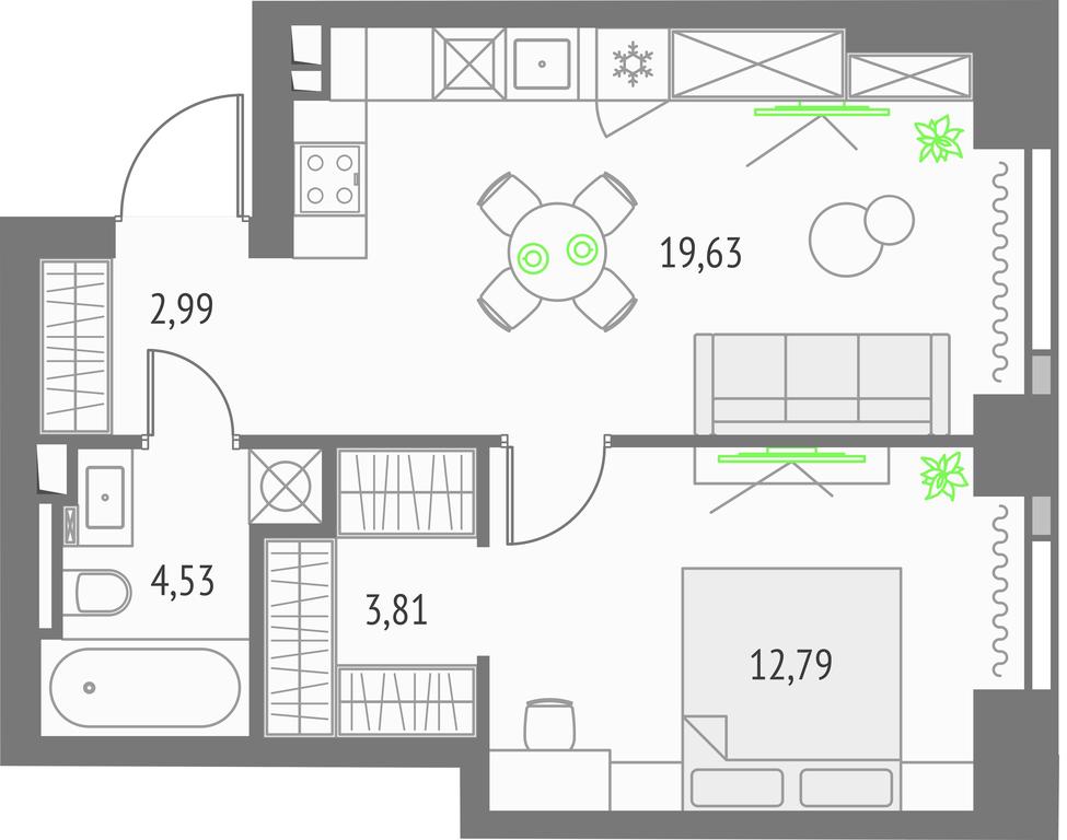 Продажа 1-комн. квартиры, 43,75 м² в ЖК «Upside Towers (Апсайд Тауэрс)», Огородный проезд, 4с1, Москва, Россия #1