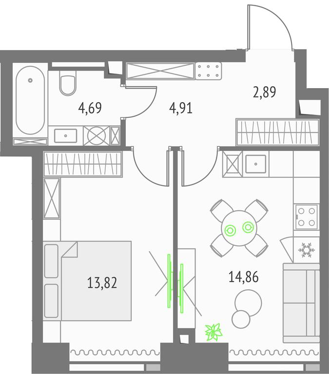 1-BD Apartment Sale, 41.17平方米 at Upside Towers, Ogorodny Drive, 4с1, Moscow, Russia #1 1-BD Apartment Sale, 41.17平方米 at Upside Towers, Ogorodny Drive, 4с1, Moscow, Russia #1