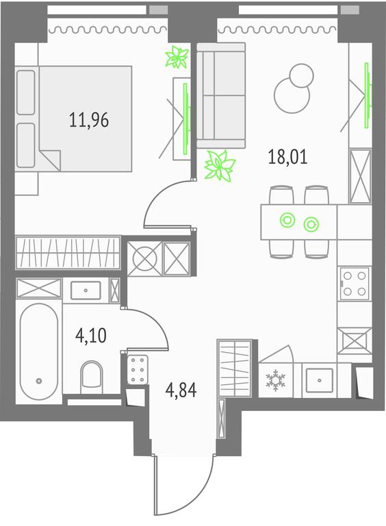 1-BD Apartment Sale, 38.91 sq. m. at Upside Towers, Ogorodny Drive, 4с1, Moscow, Russia #1 1-BD Apartment Sale, 38.91 sq. m. at Upside Towers, Ogorodny Drive, 4с1, Moscow, Russia #1