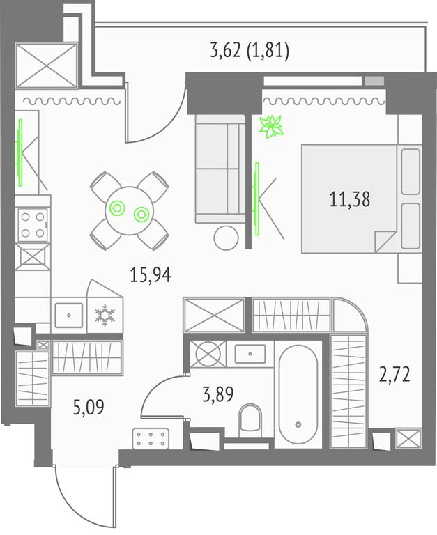Apartment Sale, 40.83 sq. m. at Upside Towers, Ogorodny Drive, 4с1, Moscow, Russia #1