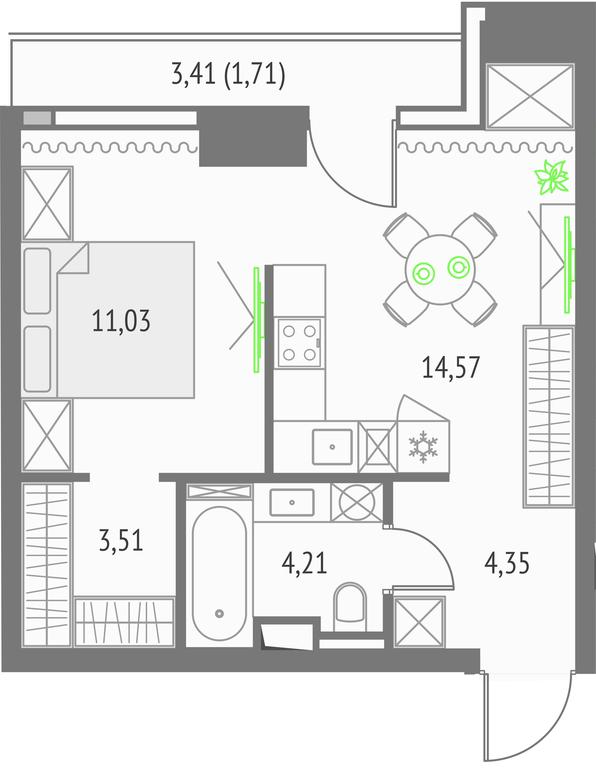 Apartment Sale, 39.38平方米 at Upside Towers, Ogorodny Drive, 4с1, Moscow, Russia #1 Apartment Sale, 39.38平方米 at Upside Towers, Ogorodny Drive, 4с1, Moscow, Russia #1