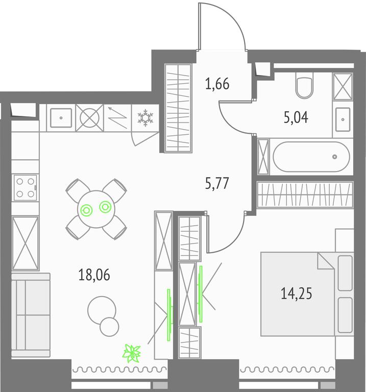 1-BD Apartment Sale, 44.78 sq. m. at Upside Towers, Ogorodny Drive, 4с1, Moscow, Russia #1 1-BD Apartment Sale, 44.78 sq. m. at Upside Towers, Ogorodny Drive, 4с1, Moscow, Russia #1